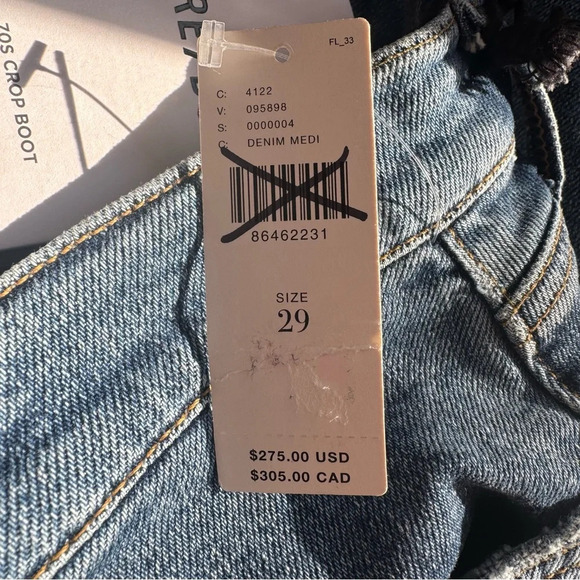 NWT REDONE 70s Crop Boot Jeans Denim 29 - Picture 6 of 16